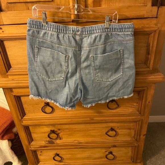 Aerie Light Blue Jean Shorts with Drawstring - Picture 5 of 5